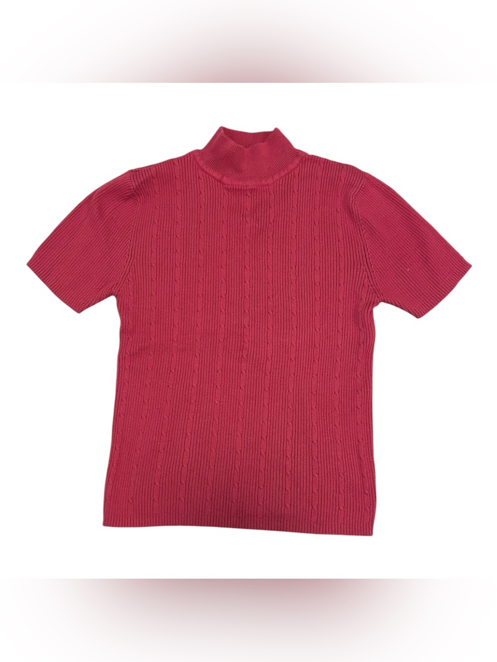 Cleo Petites Short-Sleeve Knit Mock Neck Sweater size S